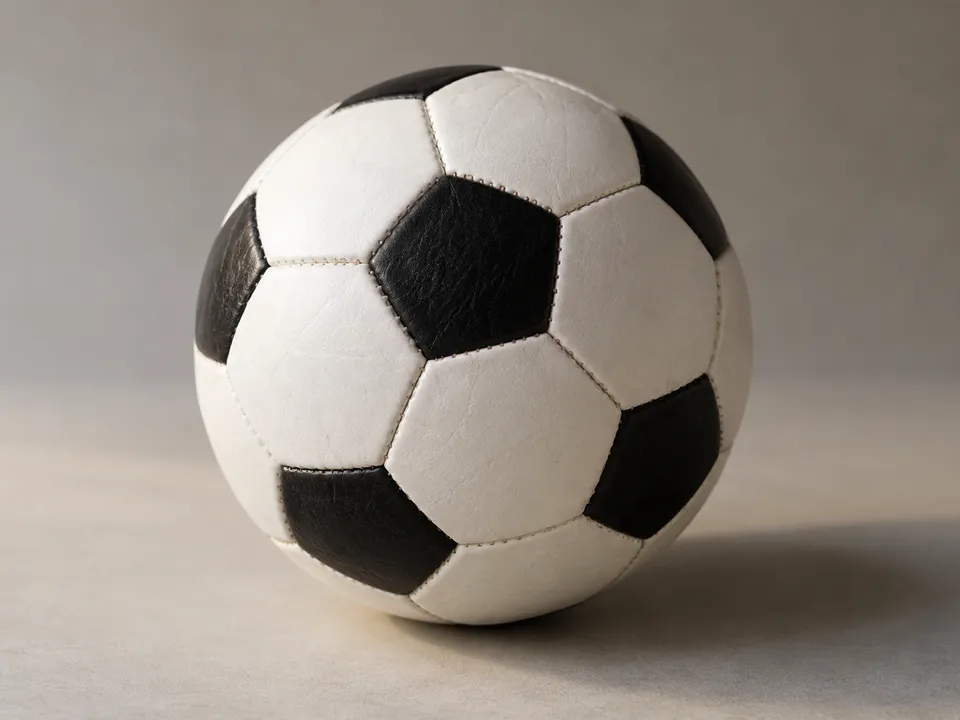 AI-generated illustration: A black-and-white football.