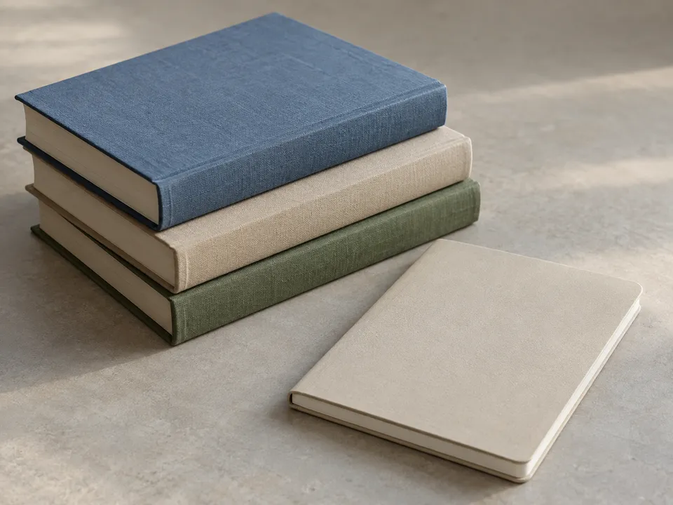 AI-generated illustration: study books with blank covers.